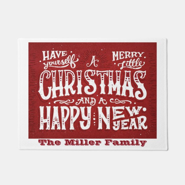 Personalised Merry Christmas Doormat (Front)