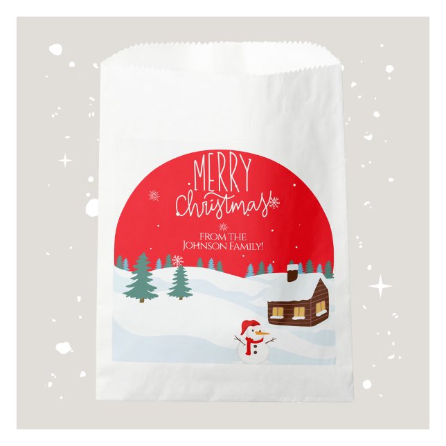 Personalised Merry Christmas Favour Bags (Personalized Merry Christmas Favor Bags)