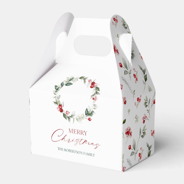 Personalised Merry Christmas Favour Box (Front Side)