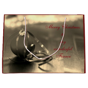 Personalised Merry Christmas Fiance design Large Gift Bag