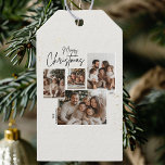 "Personalised Merry Christmas Four-Photo Collage  Gift Tags<br><div class="desc">Add a heartfelt touch to your holiday presents with this Personalised Merry Christmas Four-Photo Collage Gift Tag. Featuring a festive design with space for four cherished photos and a personalised name or message, this tag makes your gifts stand out under the Christmas tree. Perfect for spreading holiday cheer with customised...</div>