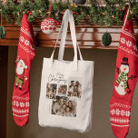 "Personalised Merry Christmas Four-Photo Collage  Tote Bag<br><div class="desc">Carry the joy of Christmas everywhere with the Personalised Merry Christmas Four-Photo Collage Tote Bag. Featuring a charming design that displays four of your favourite photos, this tote bag is both stylish and practical. Add a personal touch with a custom name or holiday message to make it uniquely yours. Perfect...</div>