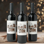 "Personalised Merry Christmas Four-Photo Collage  Wine Label<br><div class="desc">Elevate your holiday gifting or party decor with this Personalised Merry Christmas Four-Photo Collage Wine Label. Showcase four cherished photos in a festive collage design, complemented by a Merry Christmas greeting and space to personalise with a name or message. Ideal for transforming a bottle of wine into a meaningful gift...</div>