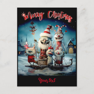 Personalised  Merry Christmas Funny  Holiday Postcard