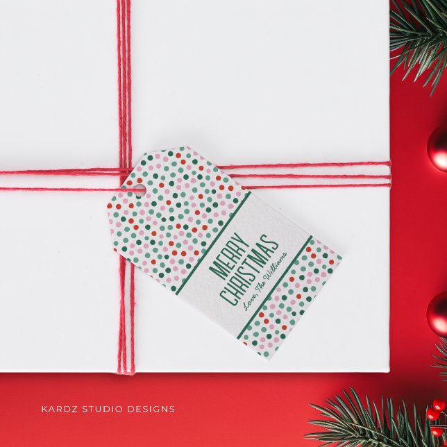 Personalised Merry Christmas Gift Tag (Personalize these fun and modern gift tags for your holiday gift and give merry vibes to your family)