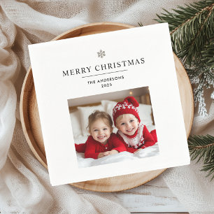 "Personalised Merry Christmas Gift with Photo Napkin