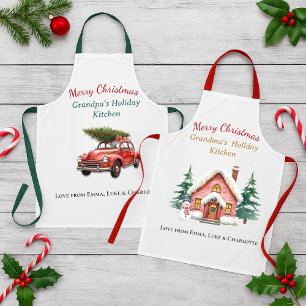 Personalised Merry Christmas Grandma Apron