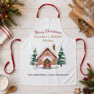 Personalised Merry Christmas Grandma Apron
