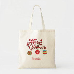 Personalised Merry Christmas Hanging Ornaments Tote Bag