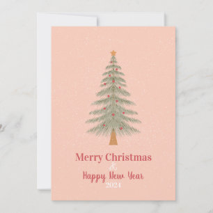 Personalised merry Christmas & happy new year tree Holiday Card