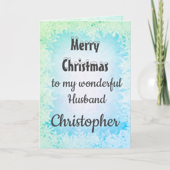 Personalised Merry Christmas Husband Card (Front)