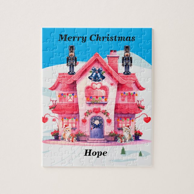  Personalised Merry Christmas Jigsaw Puzzle (Vertical)