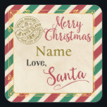 Personalised "Merry Christmas Love Santa" Label<br><div class="desc">Take some of the work out of Christmas gift wrapping with these personalised Santa labels. The label says "Merry Christmas [Enter Name]" and "Love,  Santa" with the official Nice List stamp of approval in gold.</div>