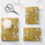 Personalised Merry Christmas Luxury Gold Monogram  Wrapping Paper Sheet<br><div class="desc">A personalised "Merry Christmas" monogram design with a Xmas gold foil look background colour. An ideal festive custom design for the holiday season. Customise the monogram and make it your own!</div>