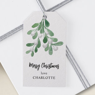 Personalised Merry Christmas Mistletoe Gift Tags