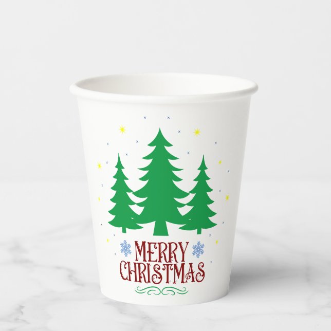 Personalised Merry Christmas Paper Cups (Front)