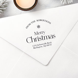 Personalised Merry Christmas Return Address Stamp