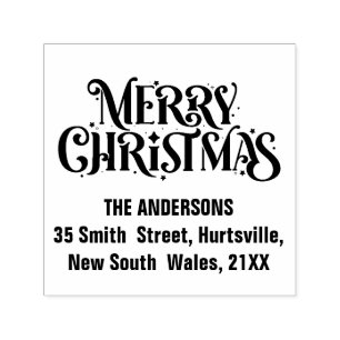 Personalised Merry Christmas  Self-inking Stamp