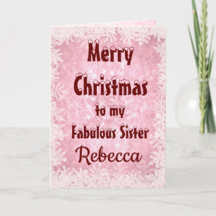 Personalised Merry Christmas Sister Card