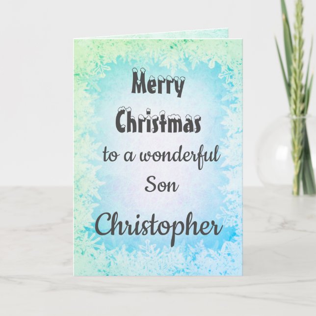 Personalised Merry Christmas son Card (Front)