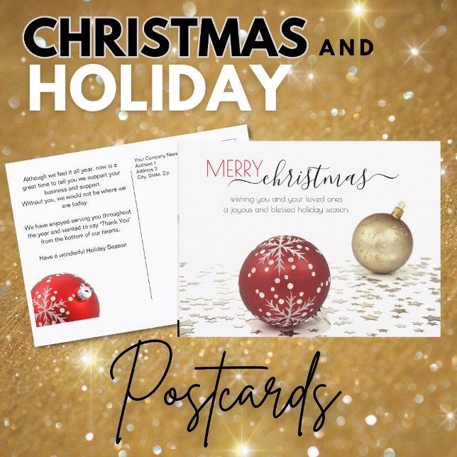 Personalised Merry Christmas Thank You Postcard (Creator Uploaded)