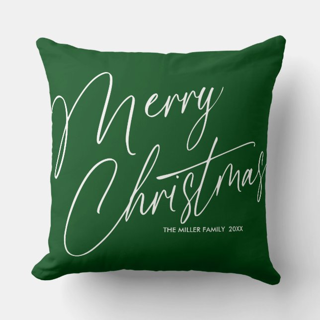 Personalised Merry Christmas Throw Pillow (Front)