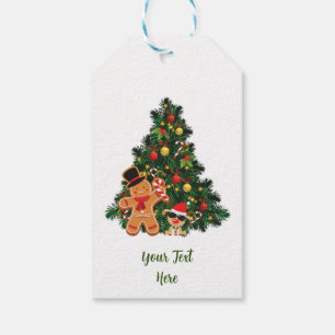 Personalised Merry Christmas Tree and Ornaments Gift Tags