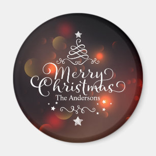 Personalised Merry Christmas Tree Magnet