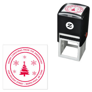 Personalised Merry Christmas Tree Self-Inking Stam Stamp