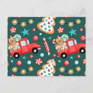 Personalised Merry Christmas Watercolor     Holiday Postcard