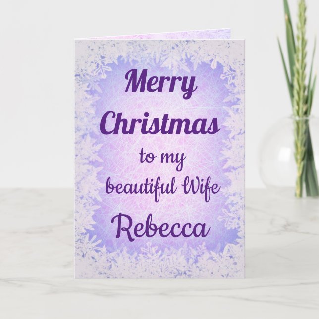 Personalised Merry Christmas Wife Card (Front)