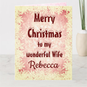 Personalised Merry Christmas Wife Card