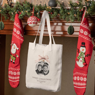 "Personalised Merry Christmas with Photo  Tote Bag