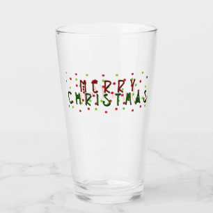 Personalised Merry Christmas with Red/Green Dots Glass
