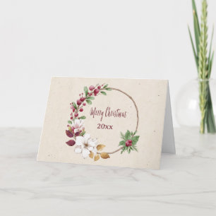 Personalised Merry Christmas Wreath with Year Card