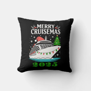 Personalised Merry Cruisemas Cruise Ship Family Cushion