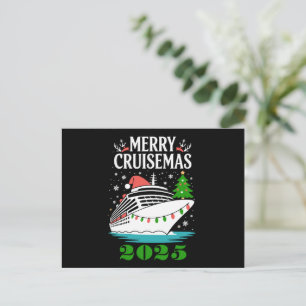 Personalised Merry Cruisemas Cruise Ship Family  Holiday Postcard