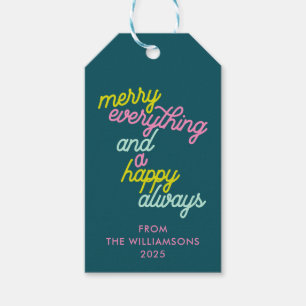 Personalised Merry Everything Holiday Christmas Gift Tags