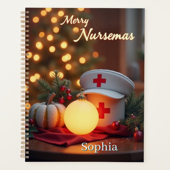 Personalised Merry Nursemas – Realistic Holiday Planner (Front)