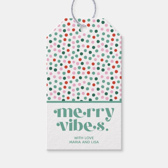 Personalised Merry Vibes Gift Tag (Front)
