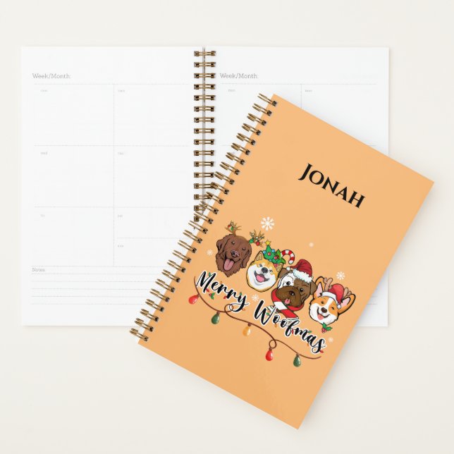 Personalised Merry Woofmas Typography Planner (Display)