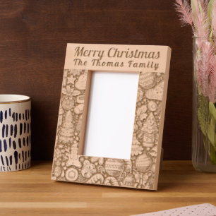 Personalised Merry Xmas Laser-Etched Wooden Frames