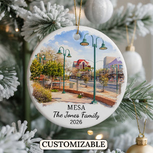 Personalised Mesa Ornament, Custom Arizona State Ceramic Tree Decoration