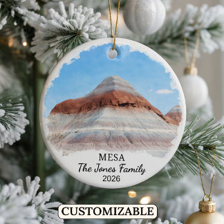 Personalised Mesa Ornament, Custom Arizona State Ceramic Tree Decoration