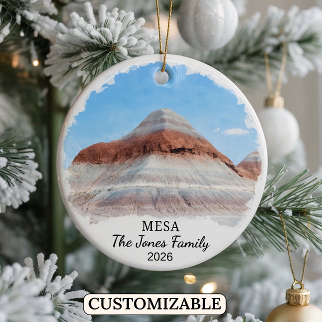 Personalised Mesa Ornament, Custom Arizona State Ceramic Tree Decoration (Creator Uploaded)