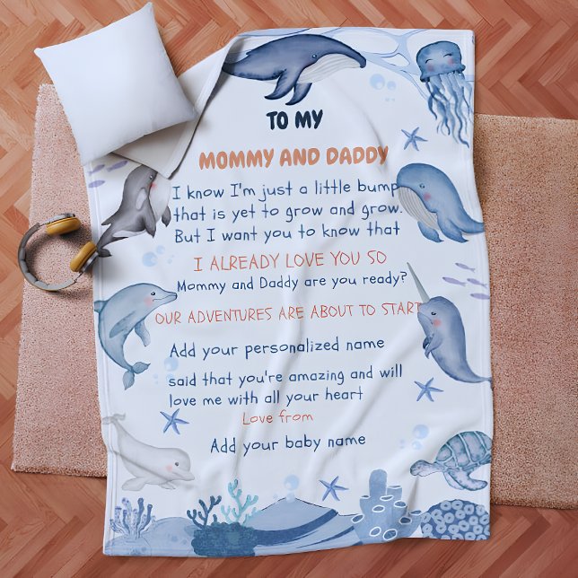 Personalised Message Blanket, Perfect Newborn Gift Fleece Blanket (Creator Uploaded)