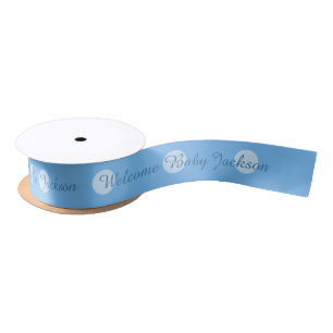 Personalised Message: Blue Polka Dot Ribbon Satin Ribbon