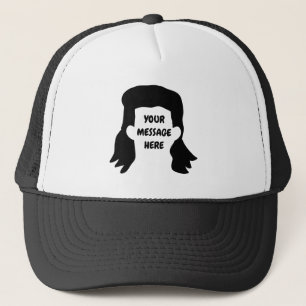 Personalised Message Funny Mullet Illustration Trucker Hat