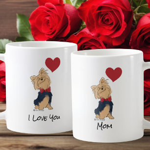 Personalised Message Love You Yorkie Cute Dog Art Coffee Mug