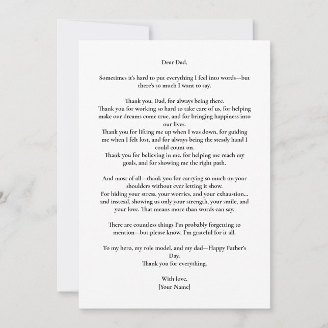 personalised Message Photo Card (Front)